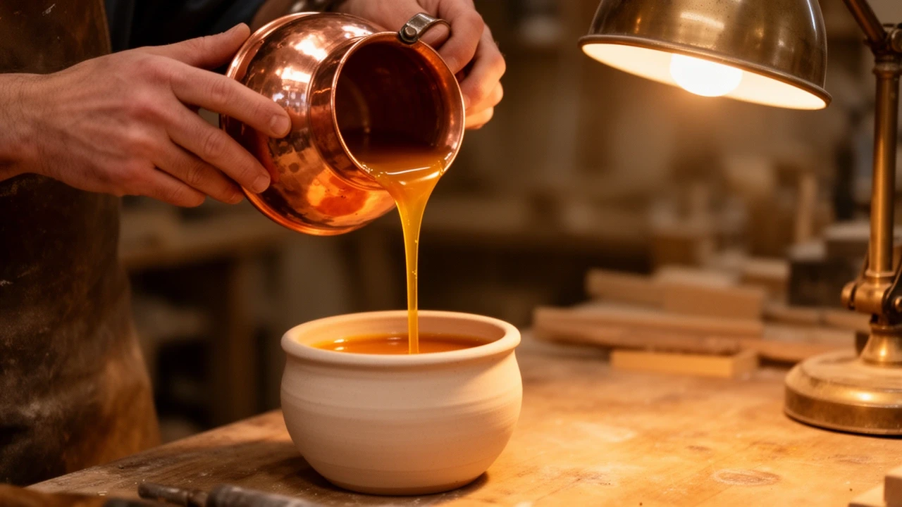 檜の森キャンドル 製作中